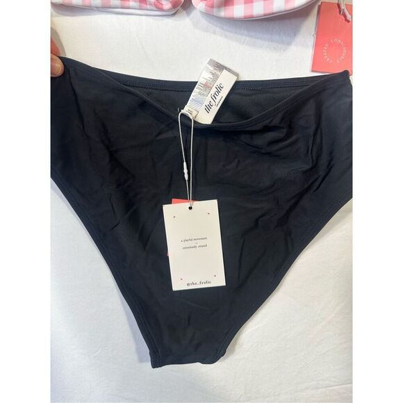 The Frolic x Lyds Butler Pollenca, ASOS, high waist bikini bottoms in pink gingh - Picture 10 of 11